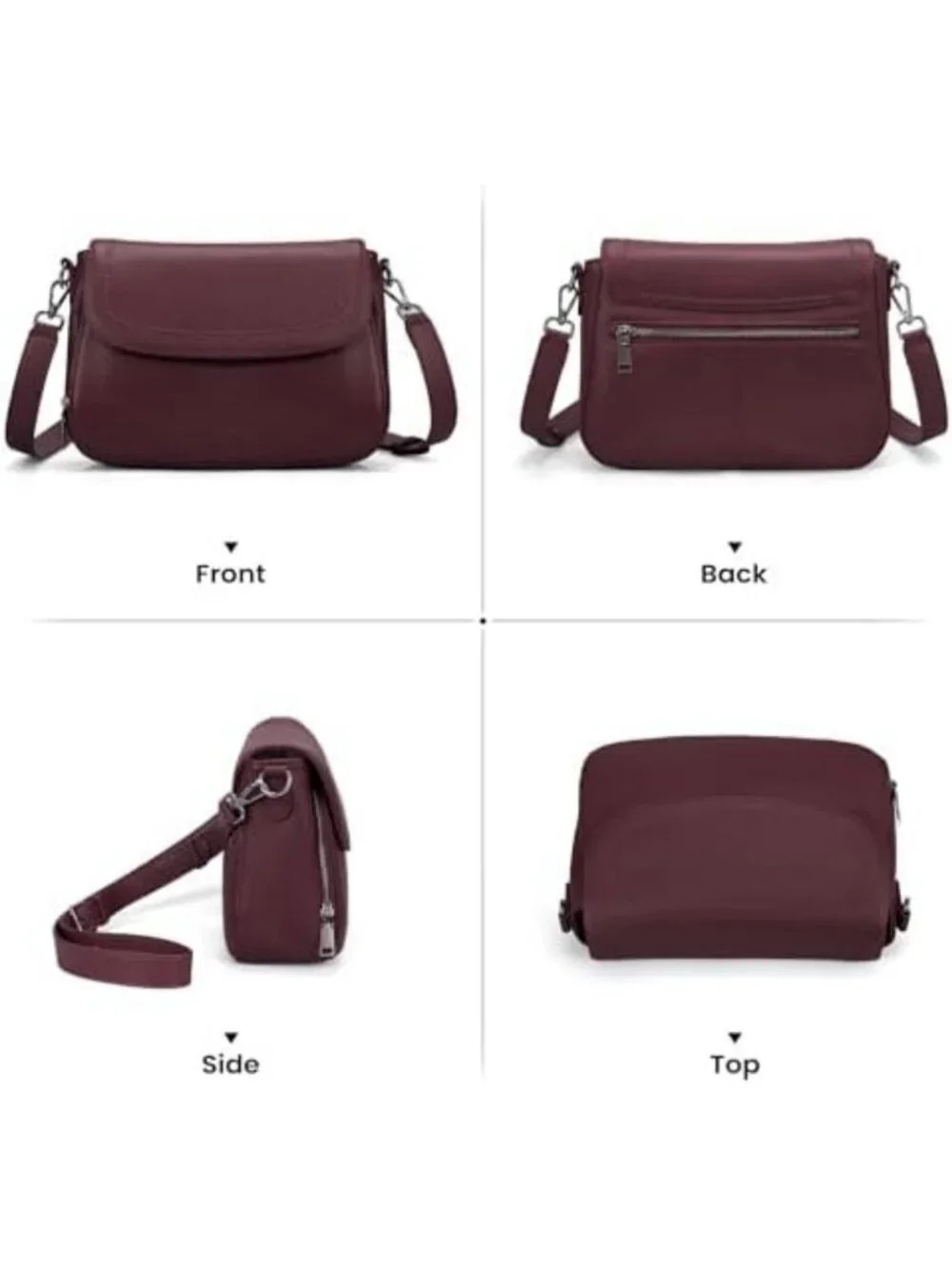 Genuine Leather Medium Crossbody Bag for Women - Stylish Saddle Purse Handbag
